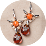 Tiny winglets earrings Orange