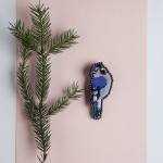 Брошь Winter&birds. Blue jai